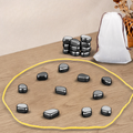 Magnetic Chess Game with Polished Stone Pieces and Portable Drawstring Bag - Image 1