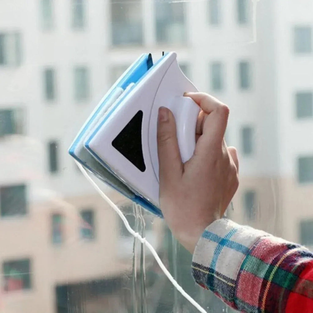 Magnetic Window Cleaner with Double-Sided Squeegee and Safety Cord - Image 5
