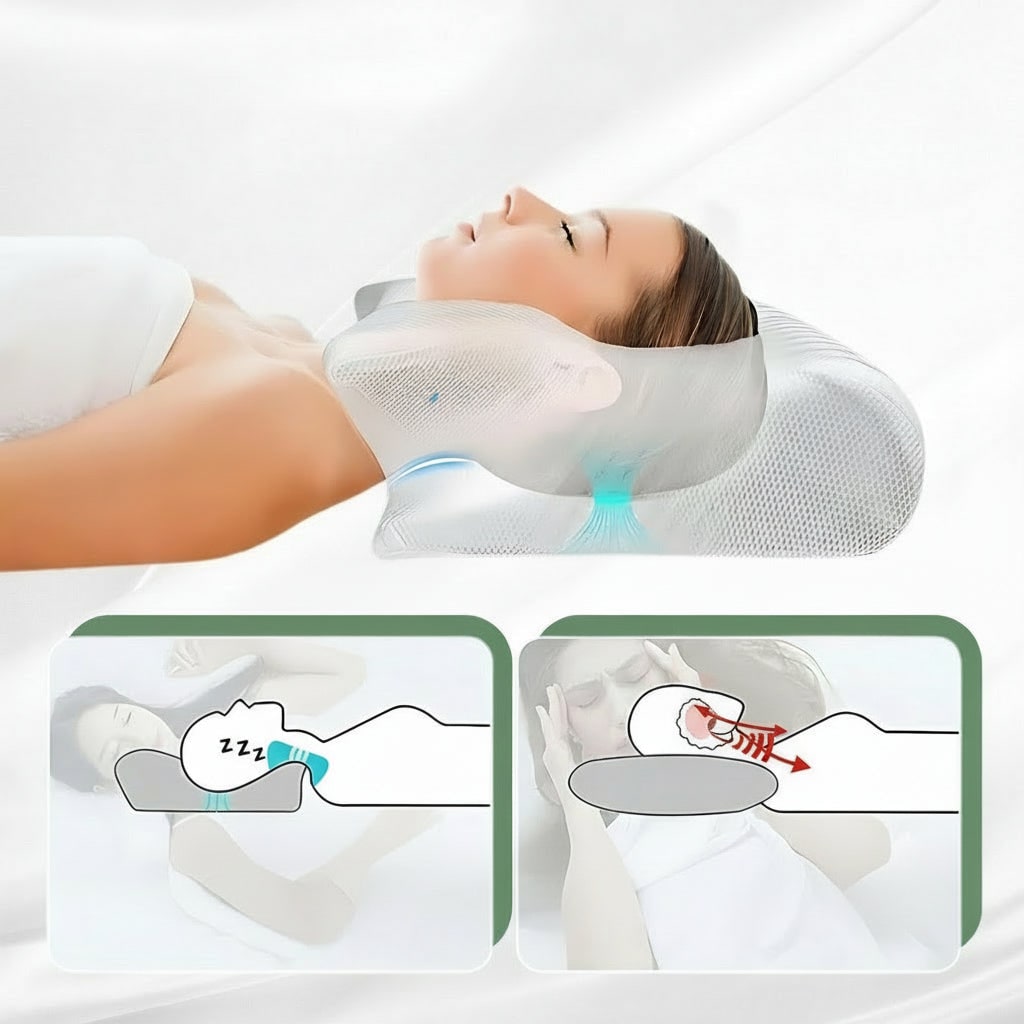 Memory Foam Cervical Pillow with Contoured Neck Support and Ergonomic Design for Pain Relief - Image 2
