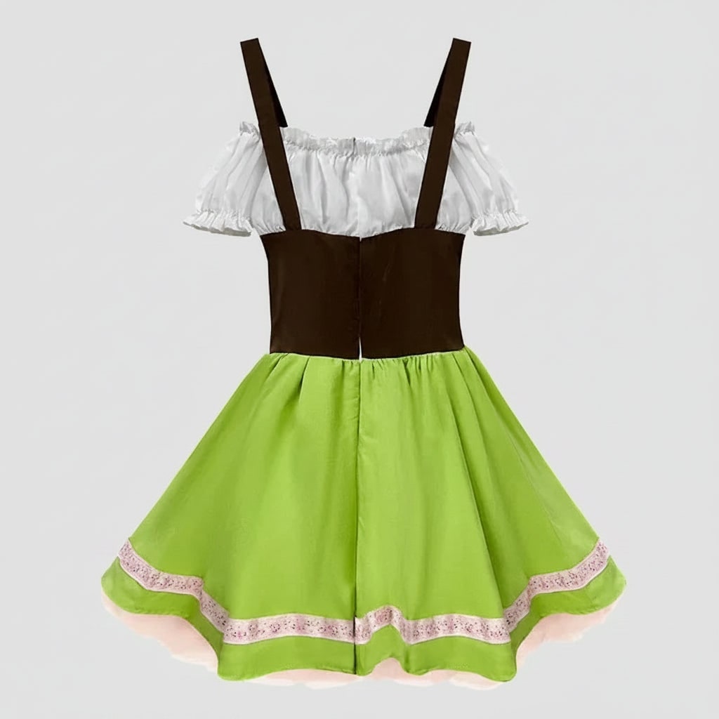 Men's Dirndl Oktoberfest Costume with Lace-Up Corset Bodice Lederhosen and Embroidered Chest Panel - Image 5