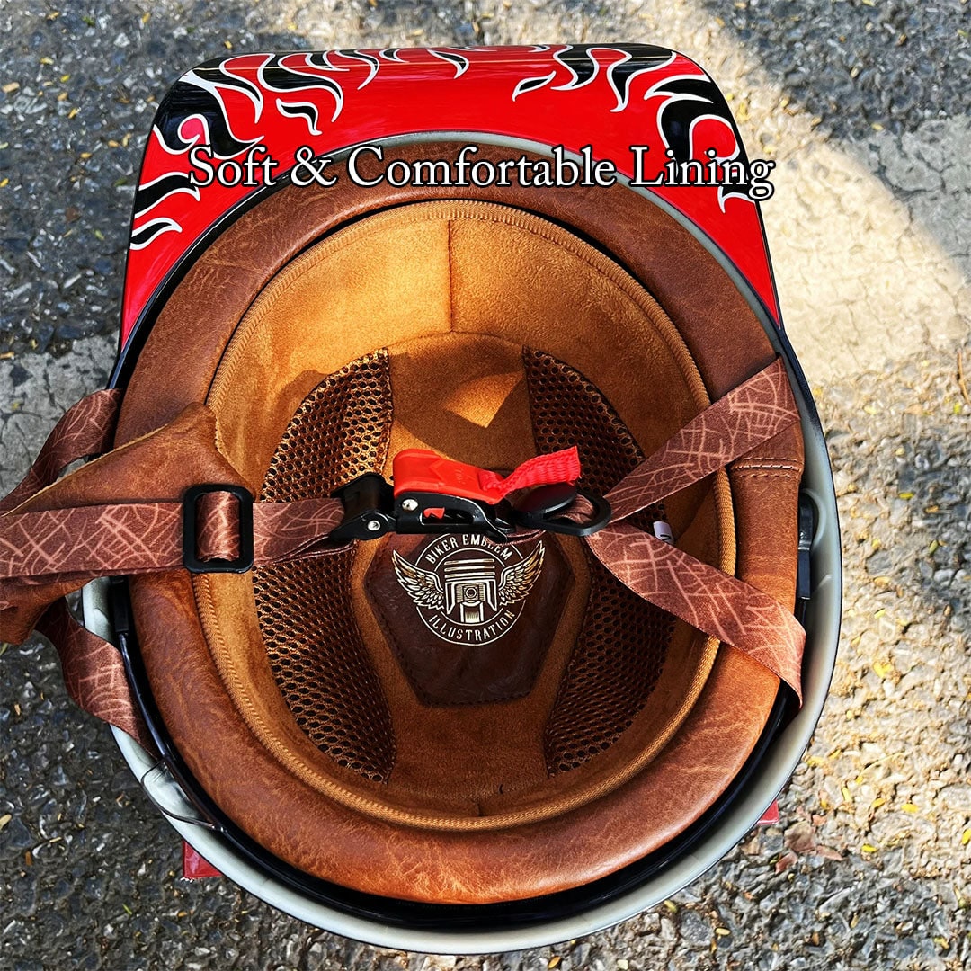 Motorcycle Half Helmet with Retro Visor Quick Release and Padded Interior - Image 5