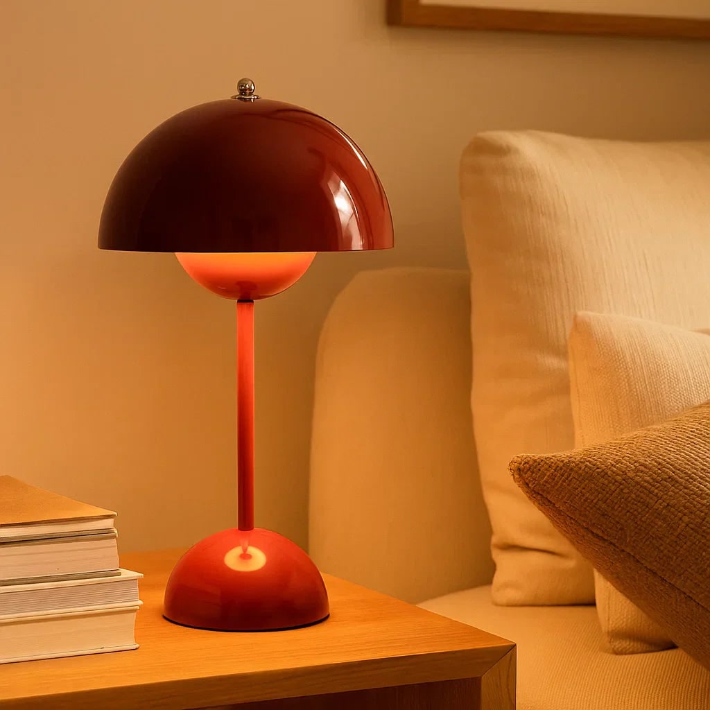 Mushroom Table Lamp with Touch Control USB Rechargeable Adjustable Brightness Portable LED - Image 1