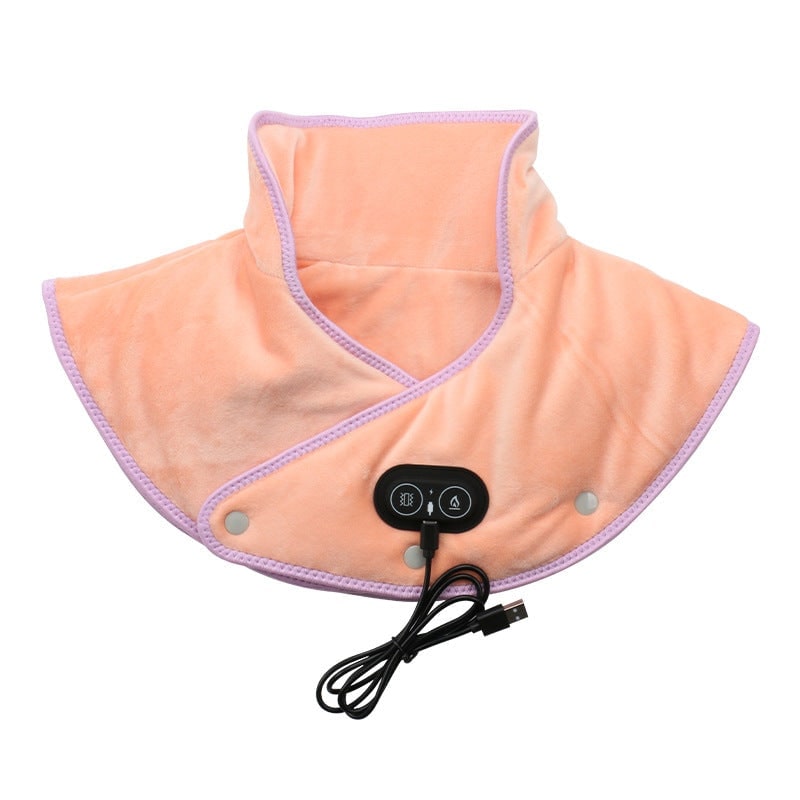 Neck Heating Pad with Vibration Massage and Shoulder Support Electric USB Plush Wrap - Image 2