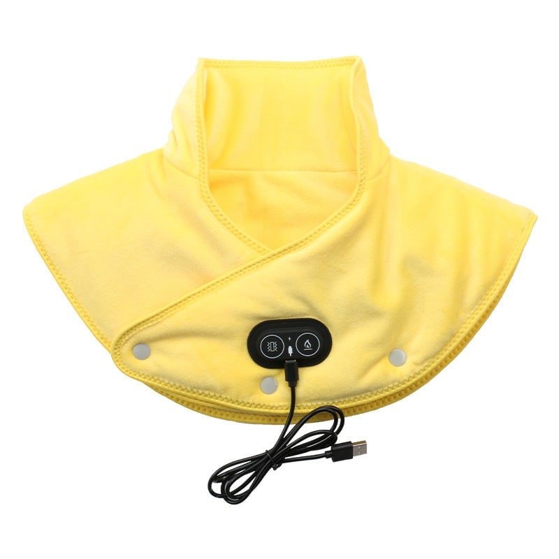 Neck Heating Pad with Vibration Massage and Shoulder Support Electric USB Plush Wrap - Image 3