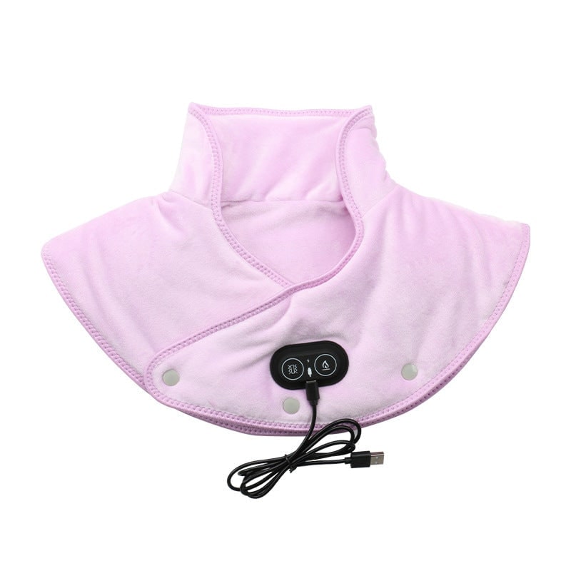 Neck Heating Pad with Vibration Massage and Shoulder Support Electric USB Plush Wrap - Image 4