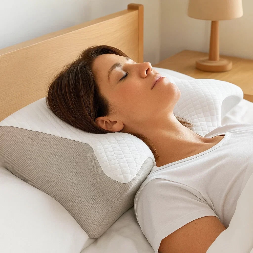 Neck Support Pillow with Ergonomic Cervical Memory Foam and Butterfly Contour Design - Image 2