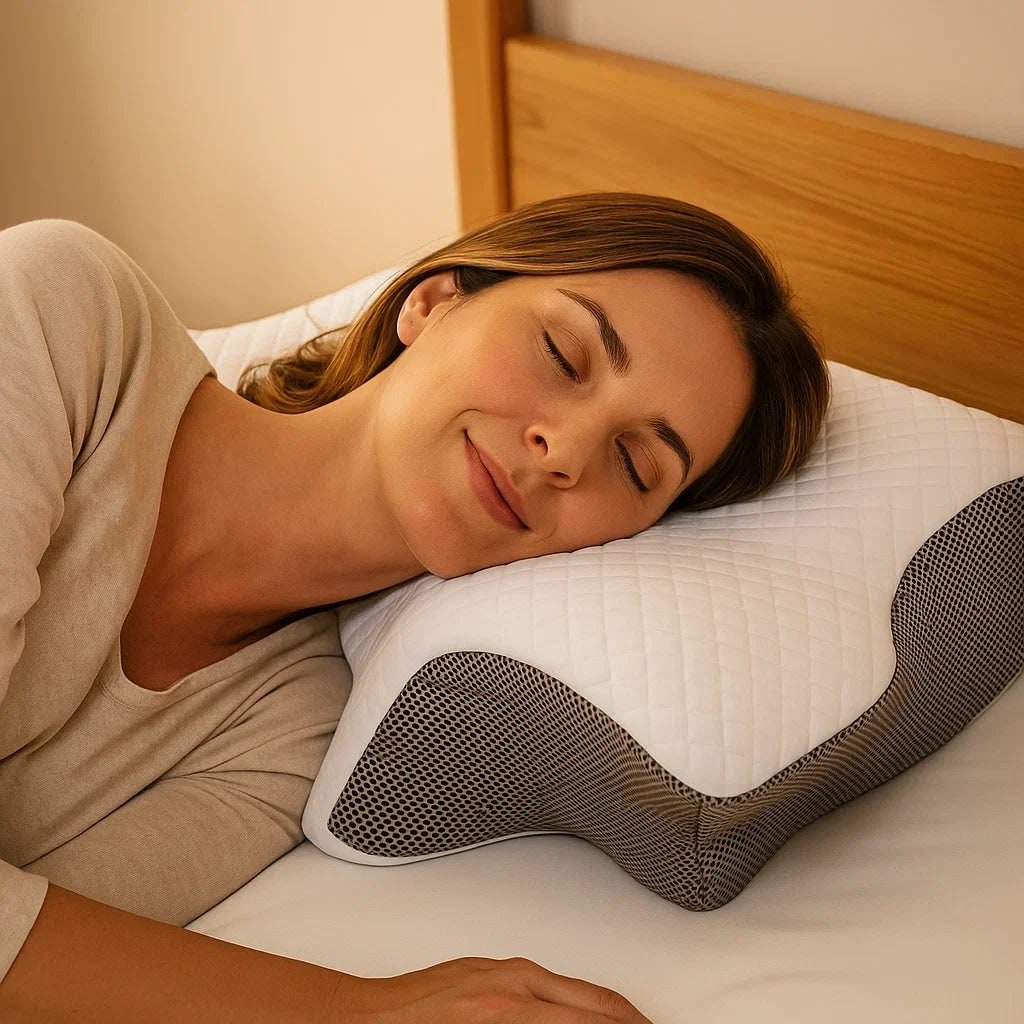Neck Support Pillow with Ergonomic Cervical Memory Foam and Butterfly Contour Design - Image 3