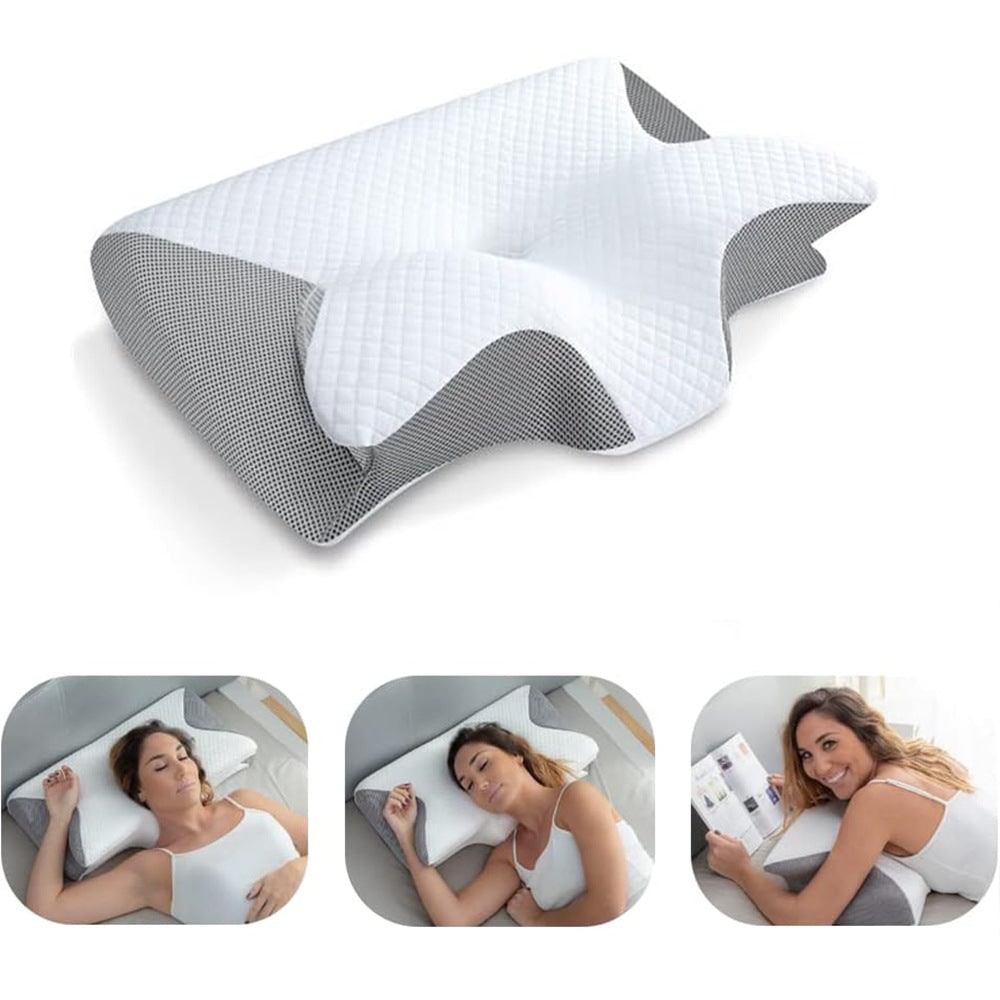 Neck Support Pillow with Ergonomic Cervical Memory Foam and Butterfly Contour Design - Image 8