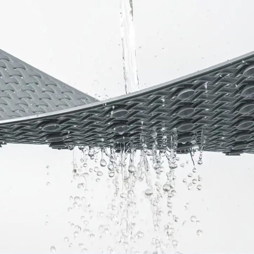 Non-Slip Bath Mat with Suction Cups and Basketweave Drainage Design - Image 2