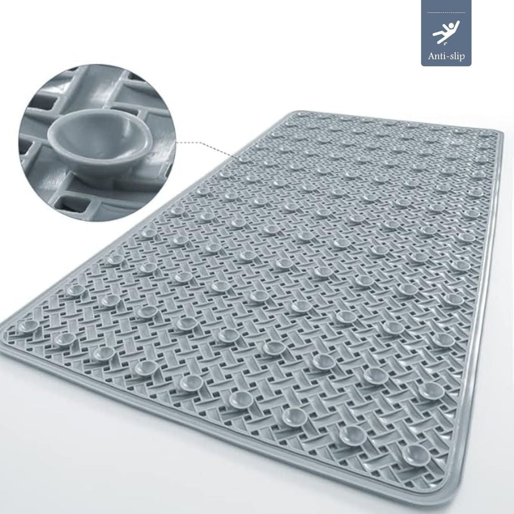 Non-Slip Bath Mat with Suction Cups and Basketweave Drainage Design - Image 3