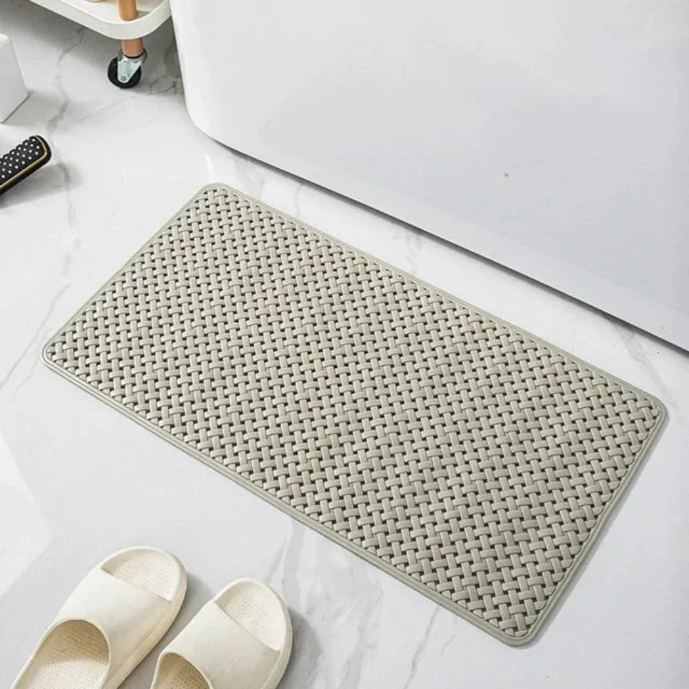 Non-Slip Bath Mat with Suction Cups and Basketweave Drainage Design - Image 5