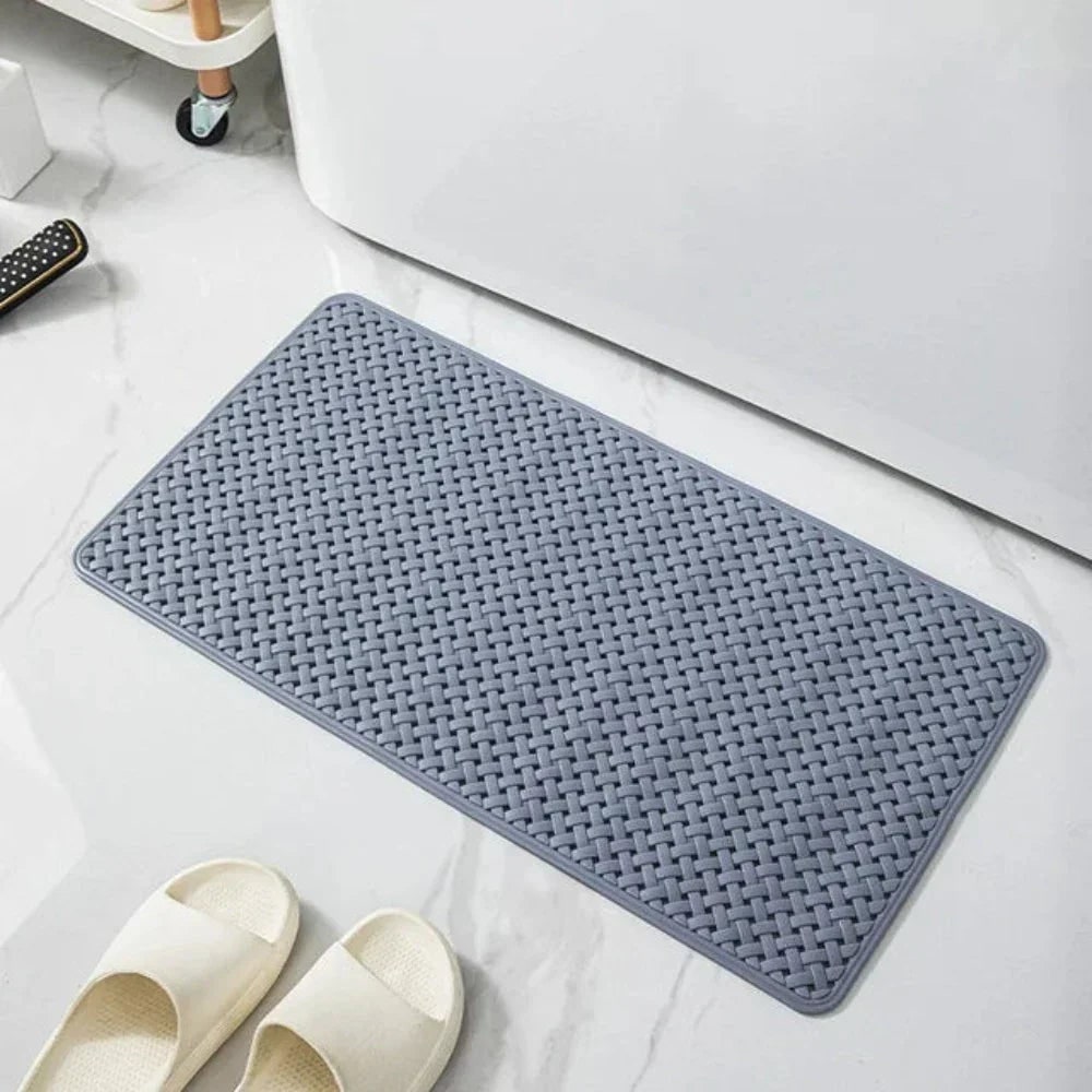 Non-Slip Bath Mat with Suction Cups and Basketweave Drainage Design - Image 7