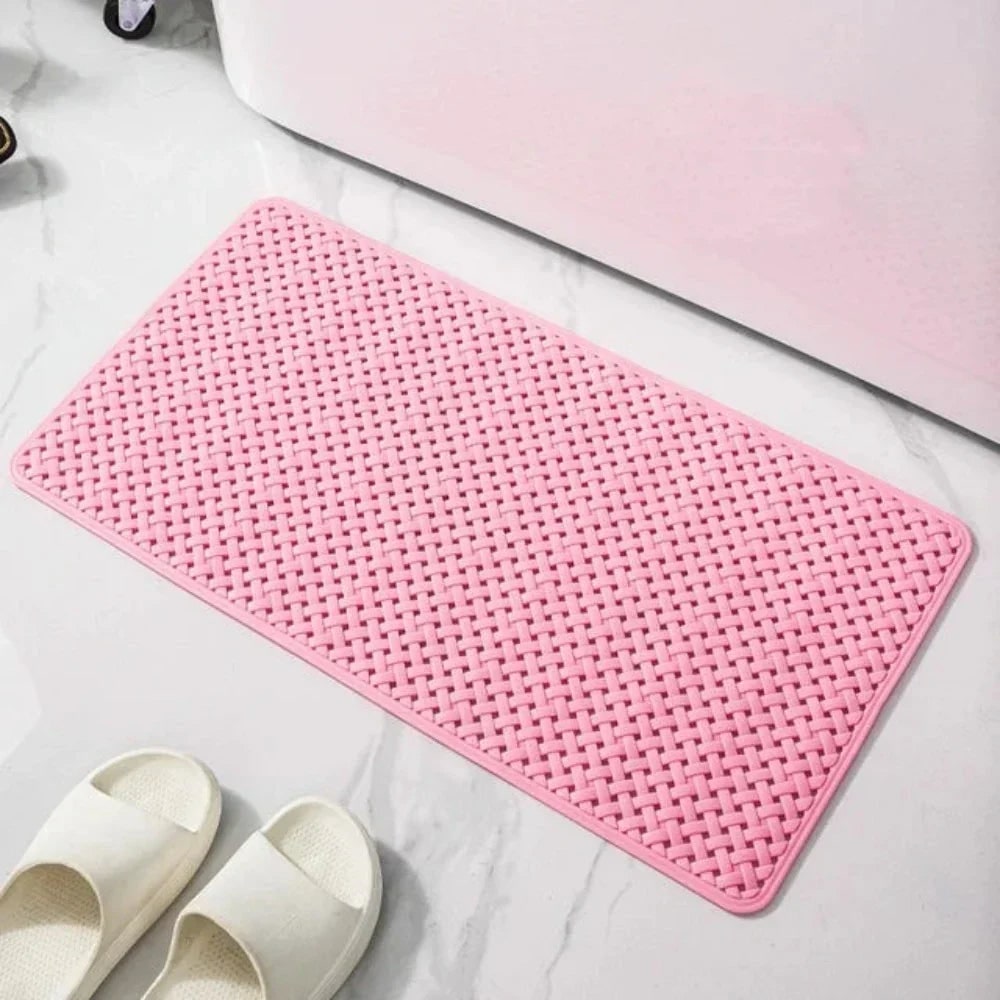 Non-Slip Bath Mat with Suction Cups and Basketweave Drainage Design - Image 8