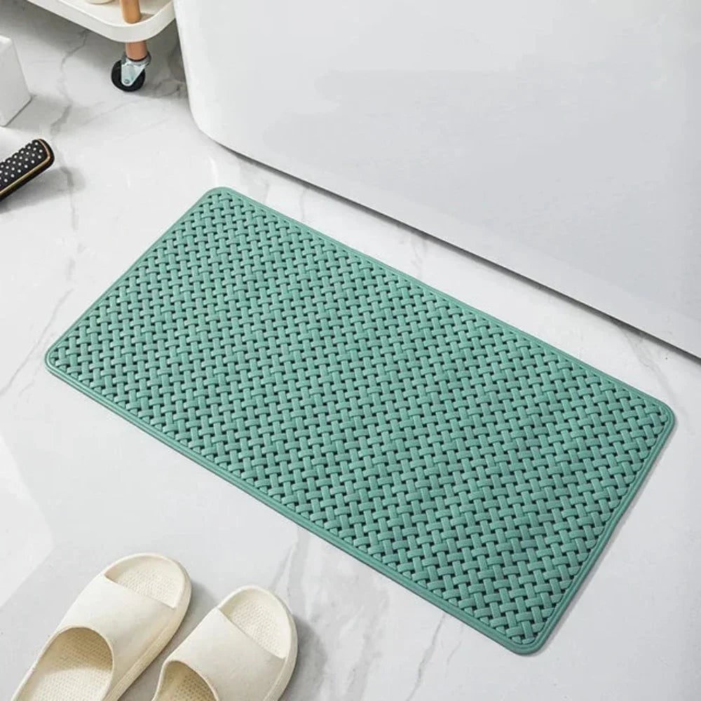 Non-Slip Bath Mat with Suction Cups and Basketweave Drainage Design - Image 9
