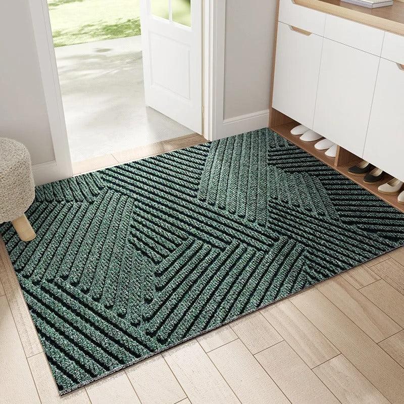 Non-Slip Outdoor Mat Rug with Ribbed Texture and Rubber Backing for Entryways - Image 1