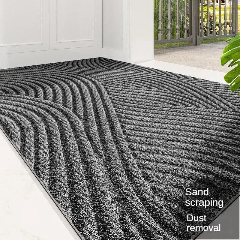 Non-Slip Outdoor Mat Rug with Ribbed Texture and Rubber Backing for Entryways - Image 6