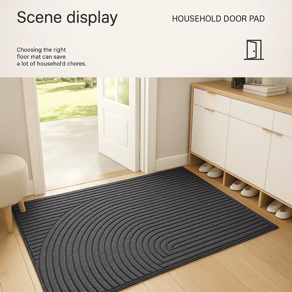 Non-Slip Outdoor Mat Rug with Ribbed Texture and Rubber Backing for Entryways - Image 9