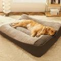 Orthopedic Dog Bed with Bolster Waffle Plush Top and Removable Machine Washable Cover - Image 1