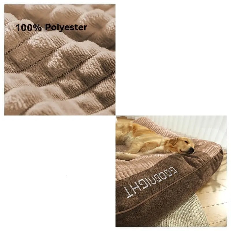 Orthopedic Dog Bed with Bolster Waffle Plush Top and Removable Machine Washable Cover - Image 5