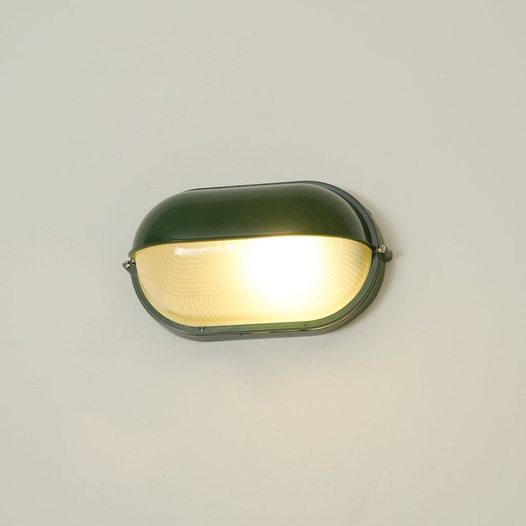 Outdoor Bulkhead Wall Light with Oval Design and Ribbed Glass Diffuser - Image 25
