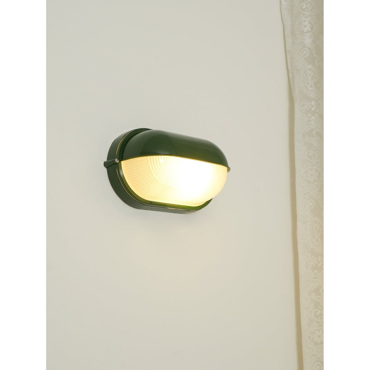 Outdoor Bulkhead Wall Light with Oval Design and Ribbed Glass Diffuser - Image 26