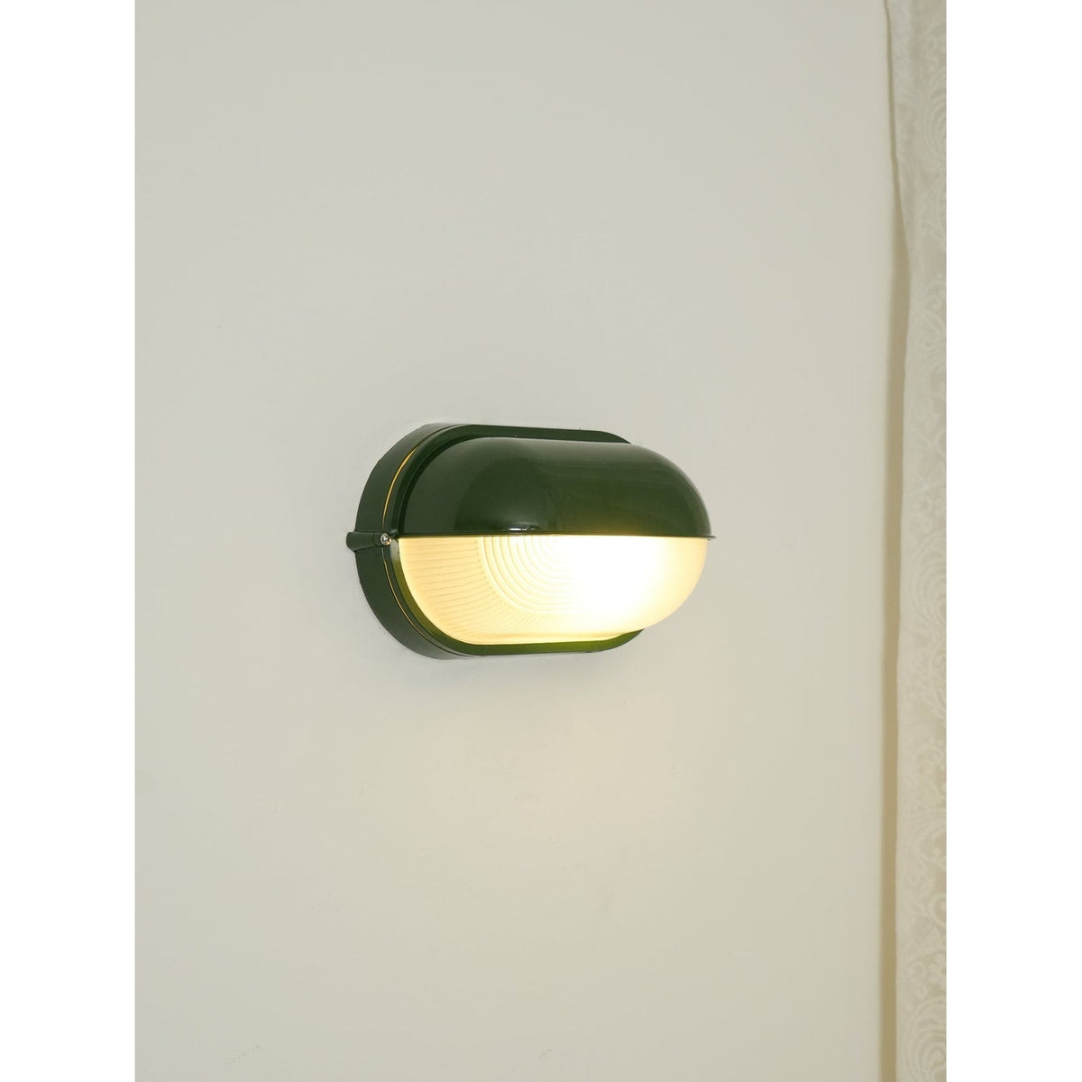 Outdoor Bulkhead Wall Light with Oval Design and Ribbed Glass Diffuser - Image 27