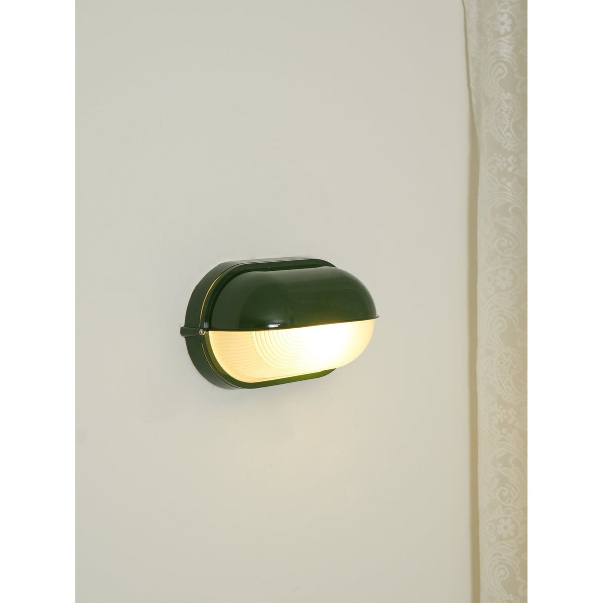 Outdoor Bulkhead Wall Light with Oval Design and Ribbed Glass Diffuser - Image 28