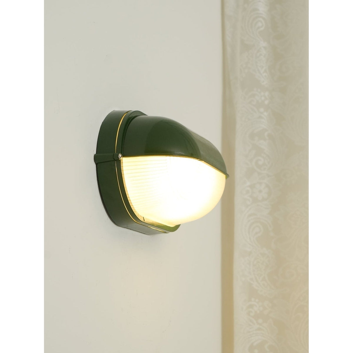 Outdoor Bulkhead Wall Light with Oval Design and Ribbed Glass Diffuser - Image 29