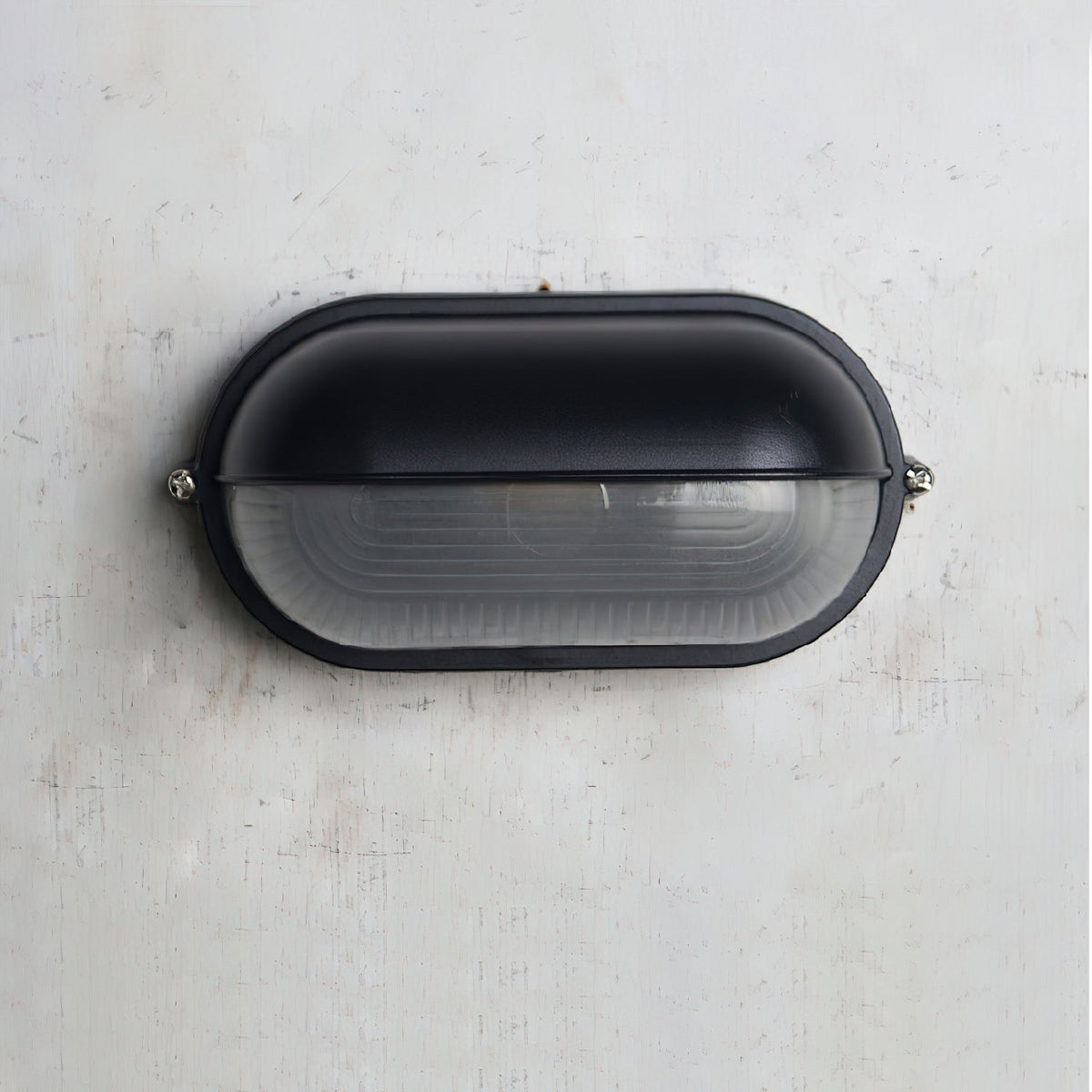 Outdoor Bulkhead Wall Light with Oval Design and Ribbed Glass Diffuser - Image 36