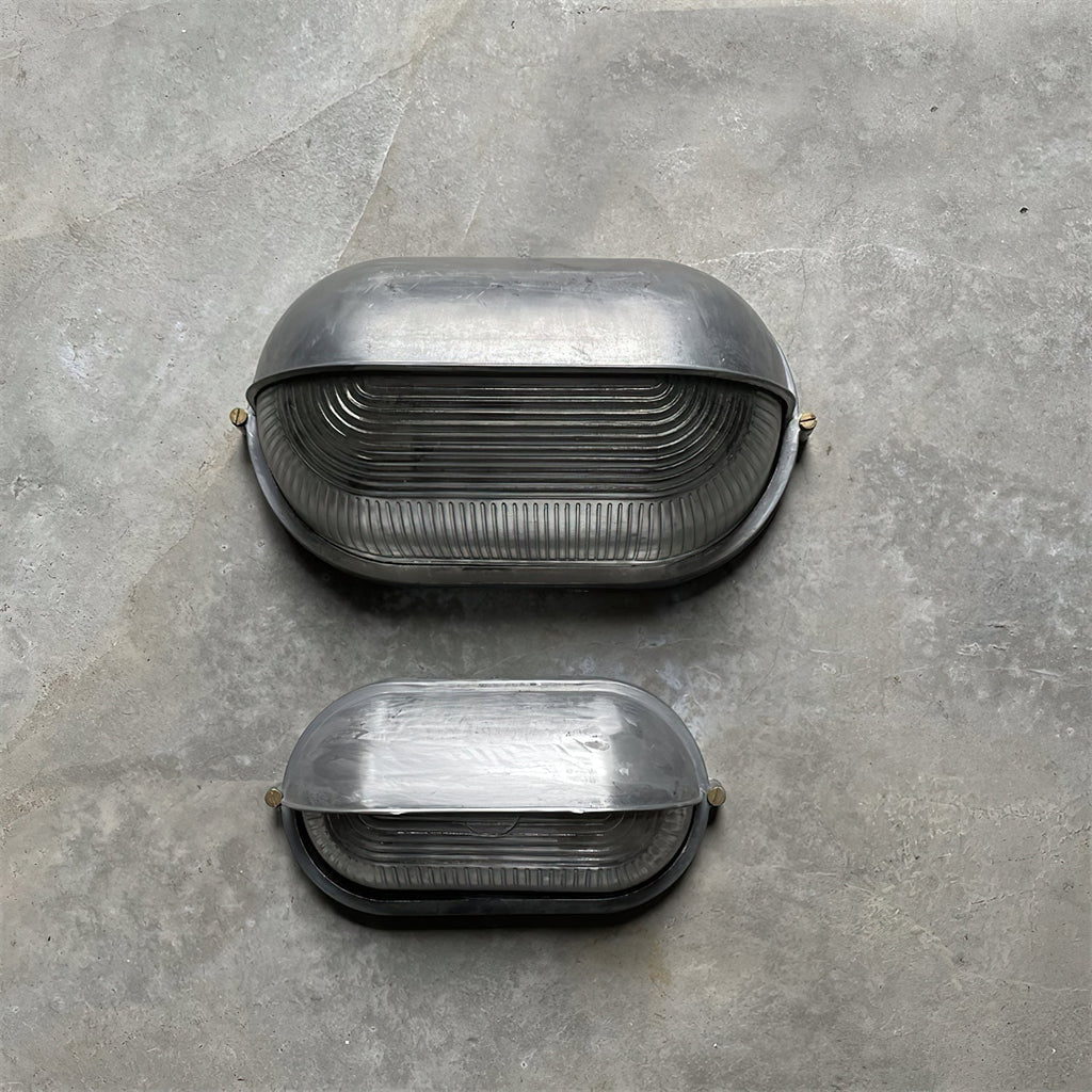 Outdoor Bulkhead Wall Light with Oval Design and Ribbed Glass Diffuser - Image 42
