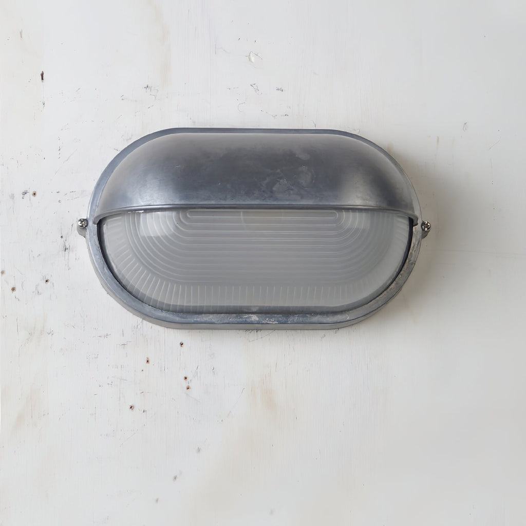 Outdoor Bulkhead Wall Light with Oval Design and Ribbed Glass Diffuser - Image 45