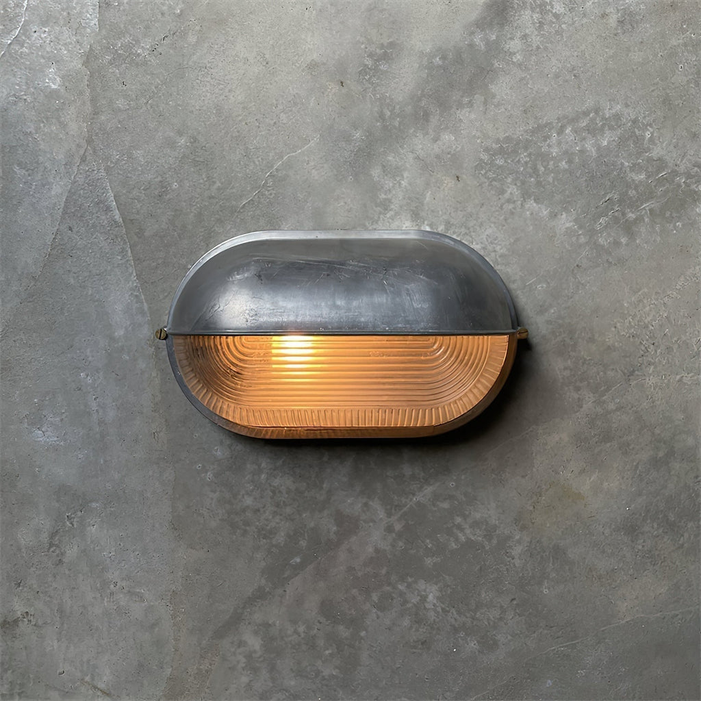 Outdoor Bulkhead Wall Light with Oval Design and Ribbed Glass Diffuser - Image 47