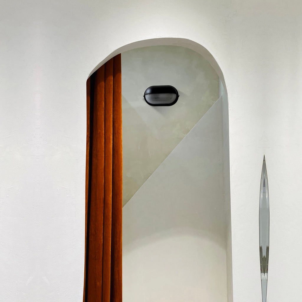 Outdoor Bulkhead Wall Light with Oval Design and Ribbed Glass Diffuser - Image 5