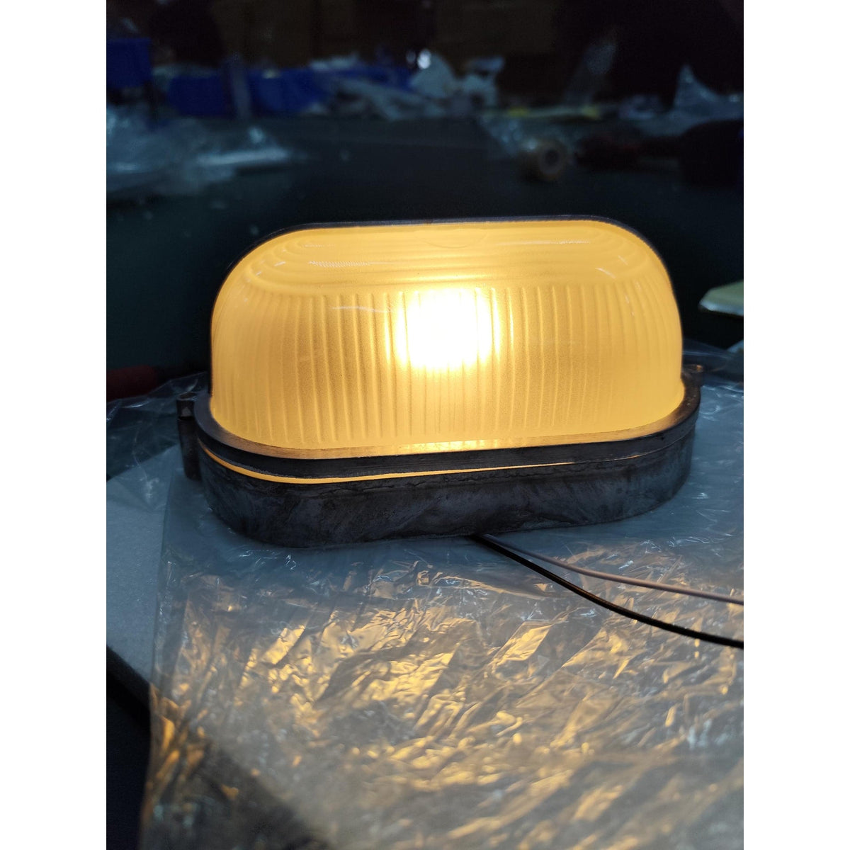 Outdoor Bulkhead Wall Light with Oval Design and Ribbed Glass Diffuser - Image 54
