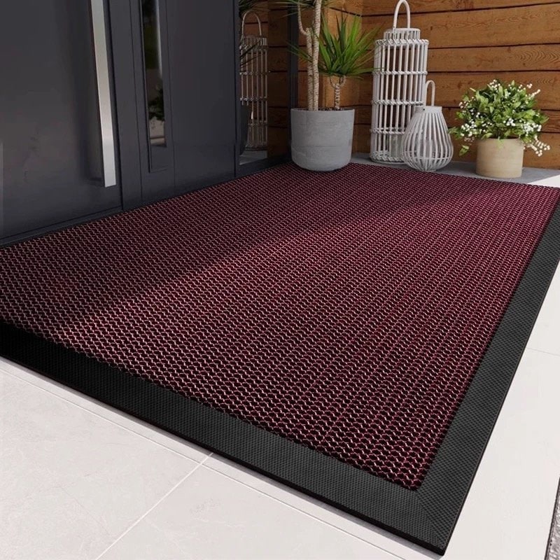 Outdoor Doormat with Heavy Duty Rubber Border and Non-Slip PVC Loop Surface - Image 1