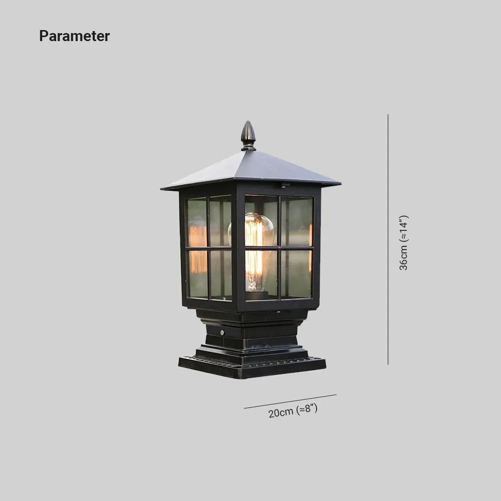 Outdoor Post Light Fixtures with Lantern Design and Metal Glass Construction - Image 2
