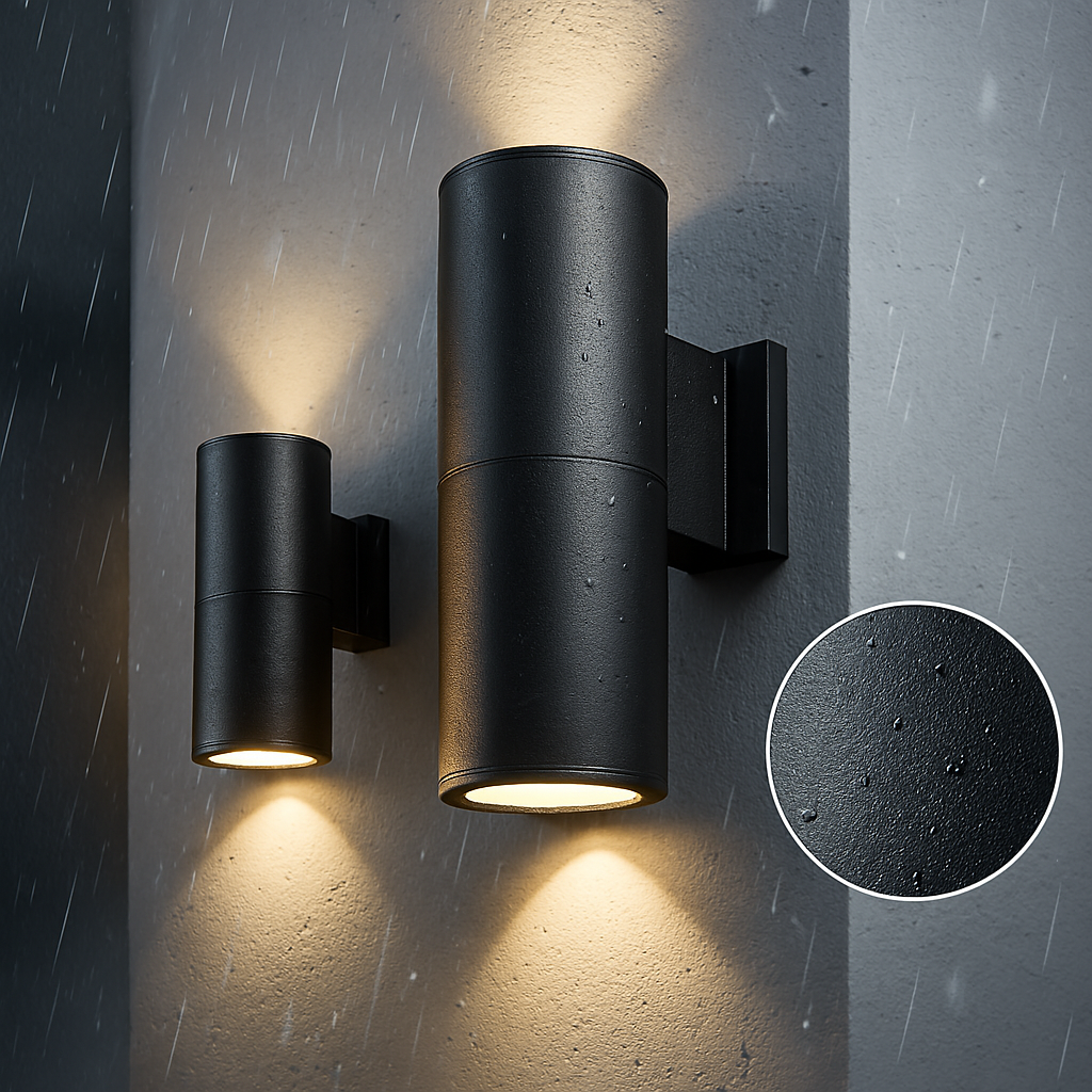 Outdoor Wall Light with Up and Down LED Illumination and Modern Sconce Design - Image 1