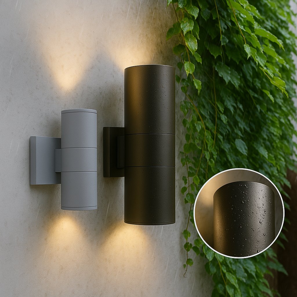 Outdoor Wall Light with Up and Down LED Illumination and Modern Sconce Design - Image 2