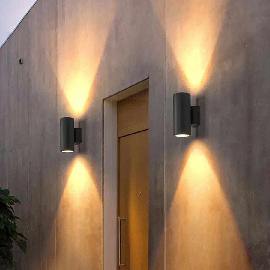 Outdoor Wall Light with Up and Down LED Illumination and Modern Sconce Design - Image 4