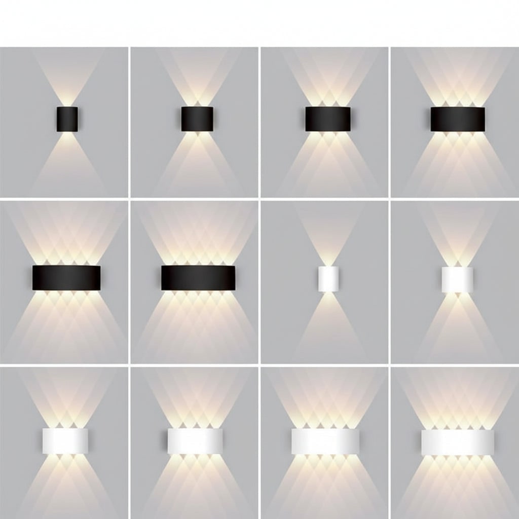 Outdoor Wall Light with Up Down LED Curved Design Waterproof Exterior Lighting - Image 2