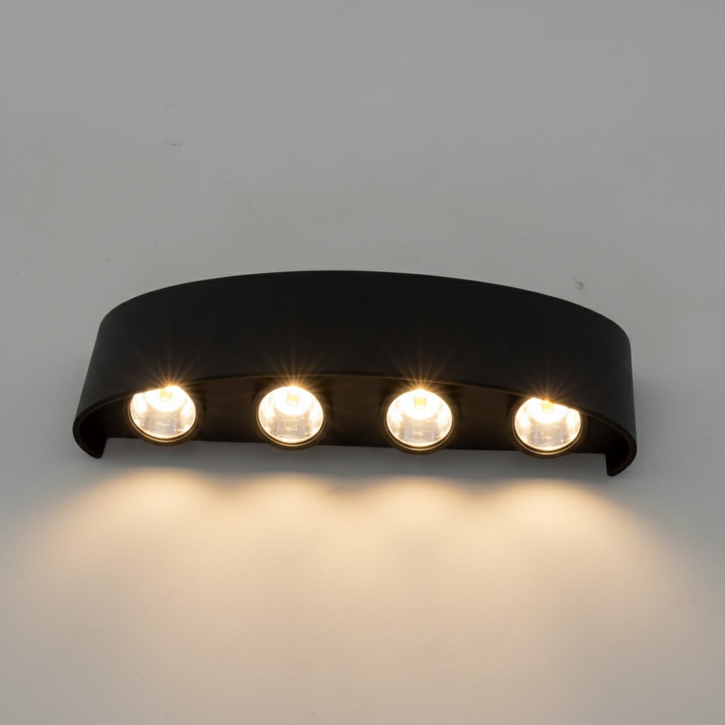 Outdoor Wall Light with Up Down LED Curved Design Waterproof Exterior Lighting - Image 6