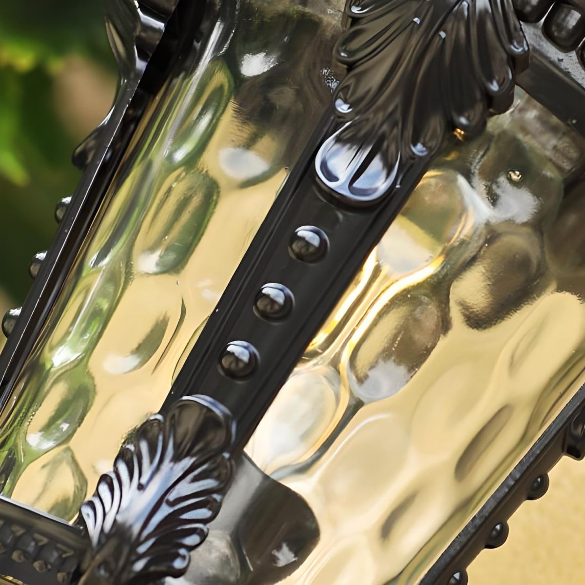 Outdoor Wall Sconce with Antique Brass Finish and Decorative Glass Shade - Image 13