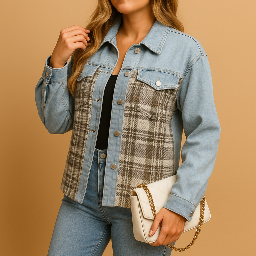 Woman wearing an oversized soft jacket with relaxed fit, breathable material and side pockets, ideal for daily casual or dressed-up outfits.