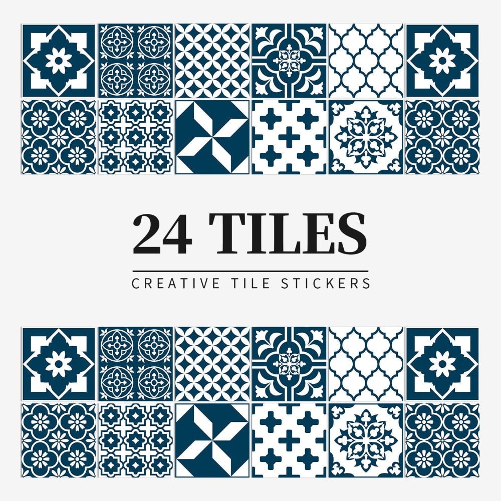 Peel and Stick Tile Backsplash Wall Art Decor Stickers with Mandala Patterns Pack of 24 - Image 12