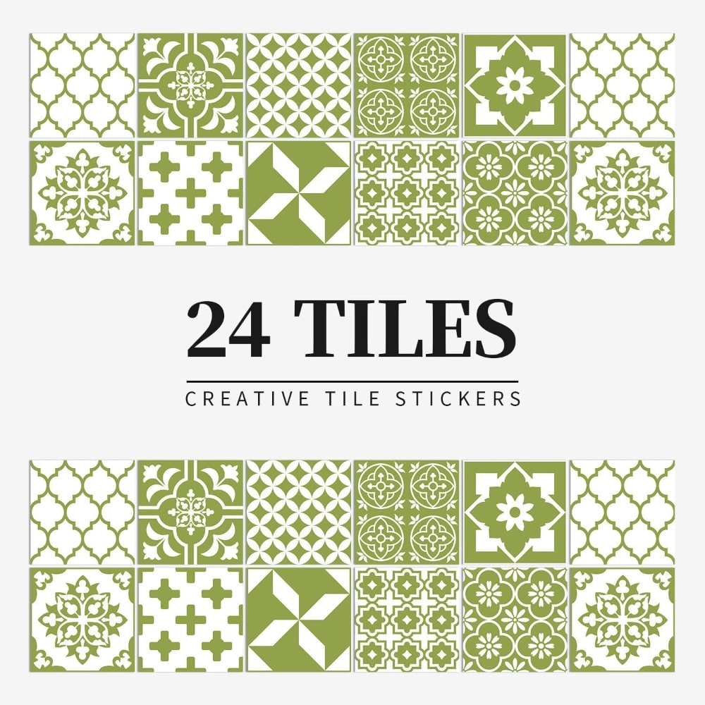 Peel and Stick Tile Backsplash Wall Art Decor Stickers with Mandala Patterns Pack of 24 - Image 5