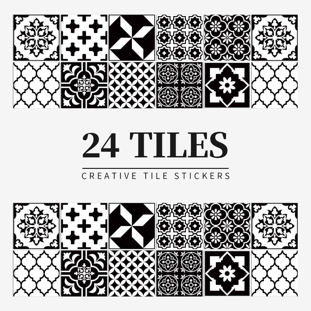Peel and Stick Tile Backsplash Wall Art Decor Stickers with Mandala Patterns Pack of 24 - Image 6