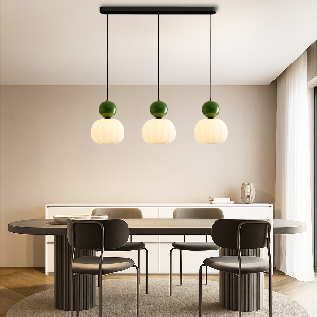 Pendant Light with Translucent Shade and Spherical Accent for Living Room - Image 3