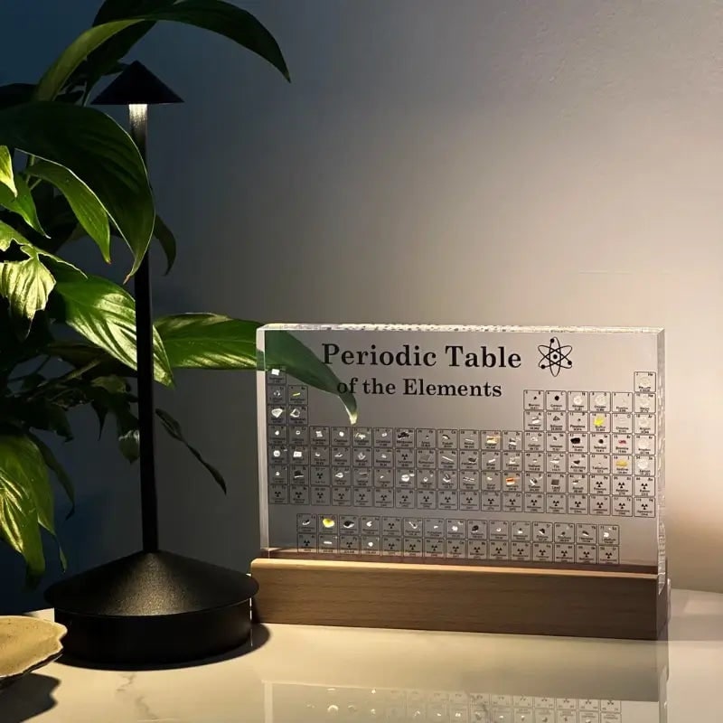 Periodic Table with Real Elements Acrylic LED Display Educational Tabletop Décor - Image 10