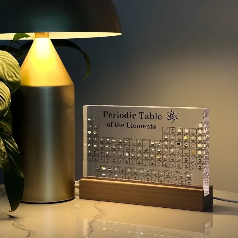 Periodic Table with Real Elements Acrylic LED Display Educational Tabletop Décor - Image 19