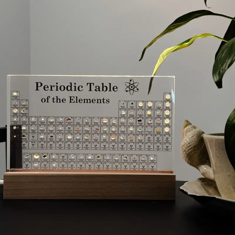 Periodic Table with Real Elements Acrylic LED Display Educational Tabletop Décor - Image 3